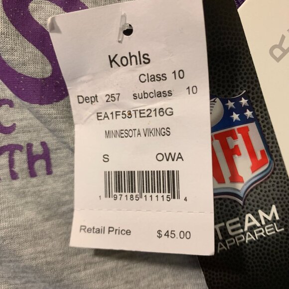 Minnesota Vikings Womens V-Neck Football Tee By Wear By Erin Andrews - Picture 5 of 6